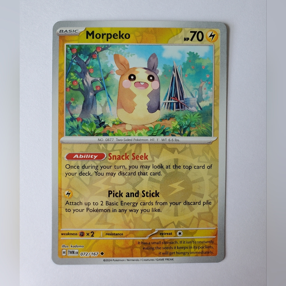 Morpeko 72/167 | Twilight Masquerade | Reverse Holo Uncommon | NM Pokemon TCG